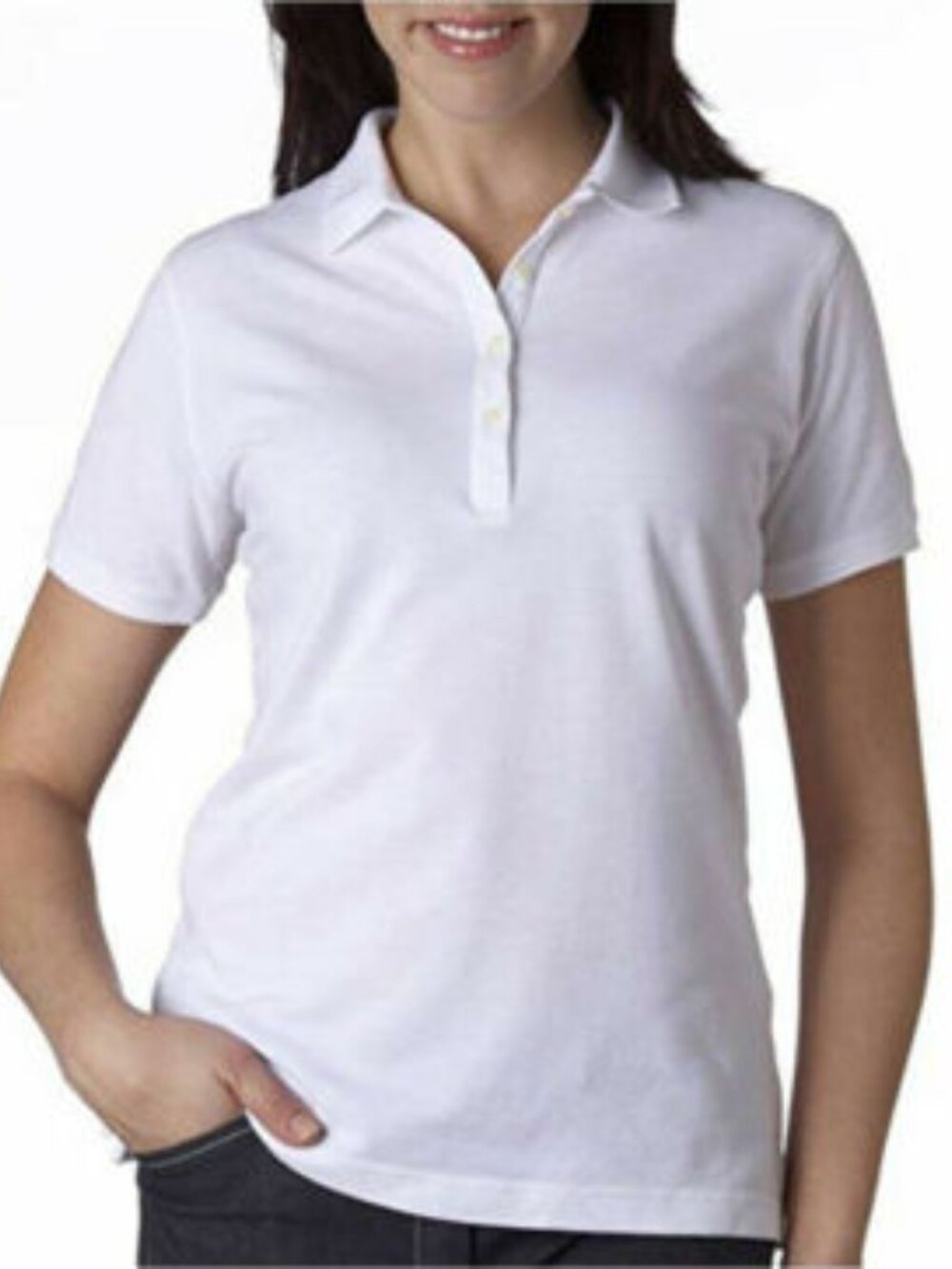 Outer Banks Polo Shirt Women Small White NWT 100% Cotton Short Sleeve Button NEW